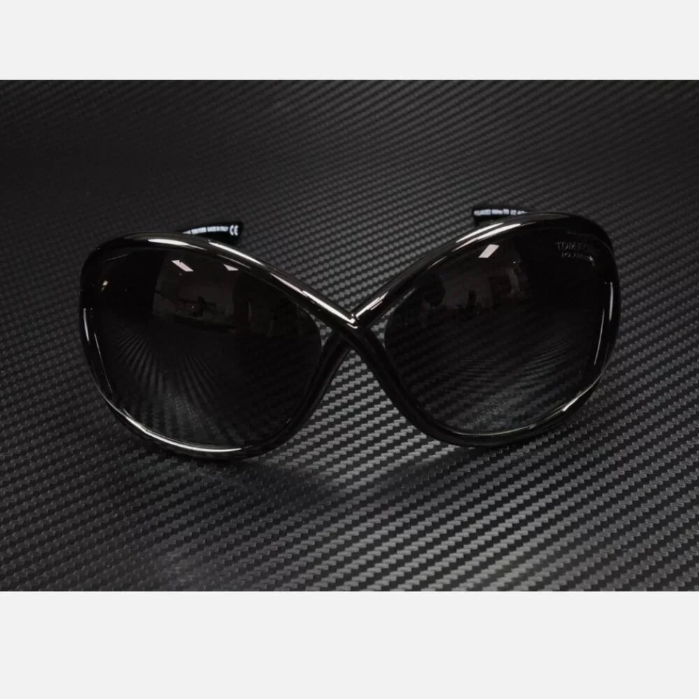 Tom Ford Whitney Shiny Black Polarized Grey 64 mm Women's Sunglasses
